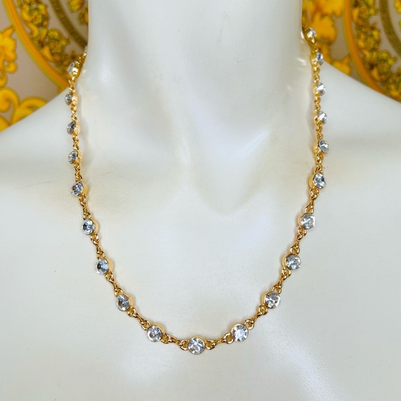 Bloomingdale's Jewelry - 18k gold plated crystal link 16” to 19” necklace 🌟 stainless